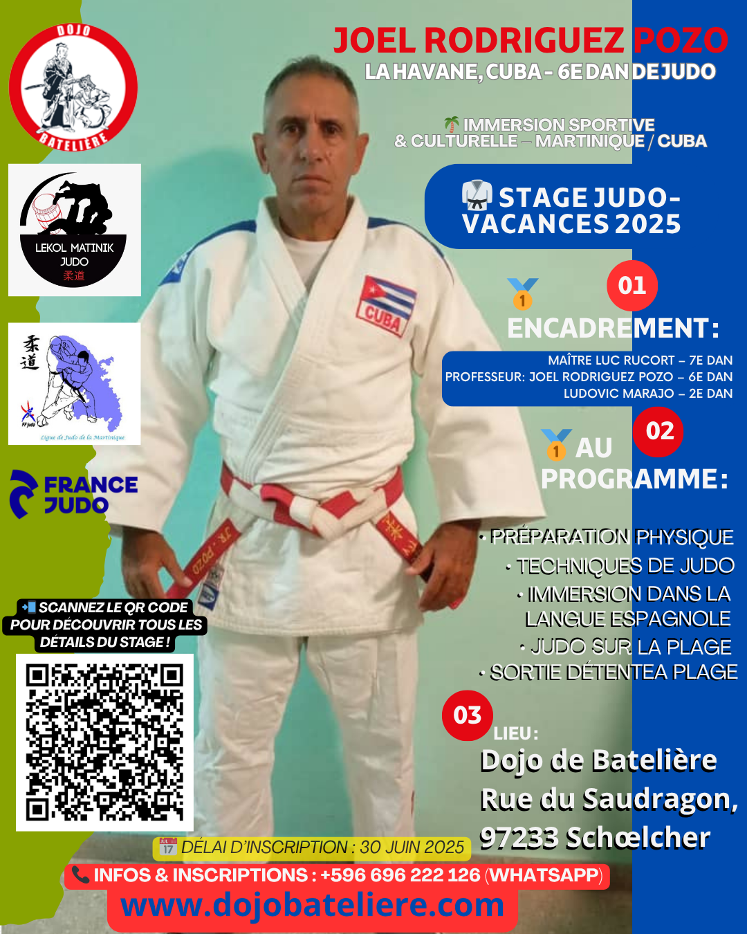 Lékòl Matinik Judo et le maître cubain Joel Rodriguez Pozo